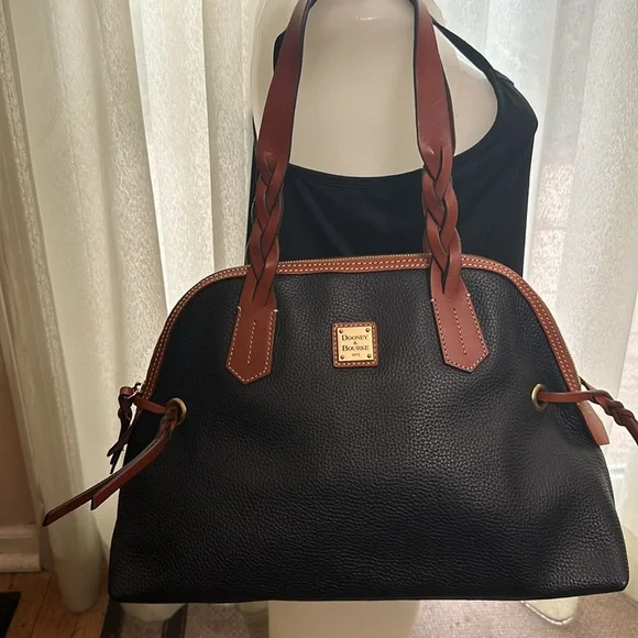 Dooney & Bourke Pebble Grain Domed Satchel Handbag - Leather Shoulder Bag With Adjustable Strap - View #2
